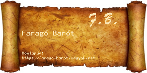 Faragó Barót névjegykártya