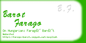 barot farago business card